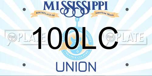 100LC Mississippi License Plate