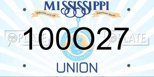 100O27 Mississippi License Plate