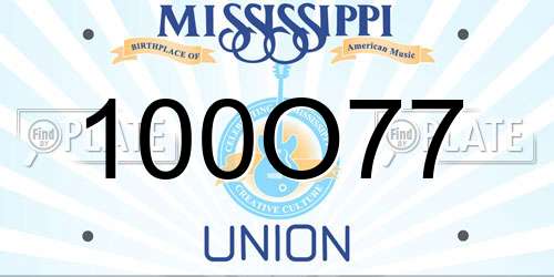 100O77 Mississippi License Plate