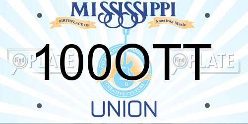 100OTT Mississippi License Plate