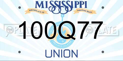 100Q77 Mississippi License Plate