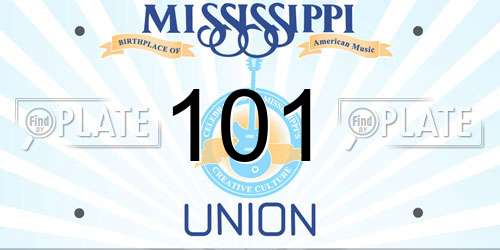 101 Mississippi License Plate