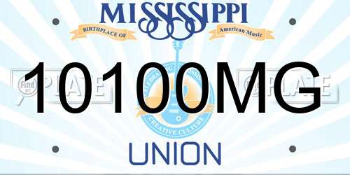 10100MG Mississippi License Plate