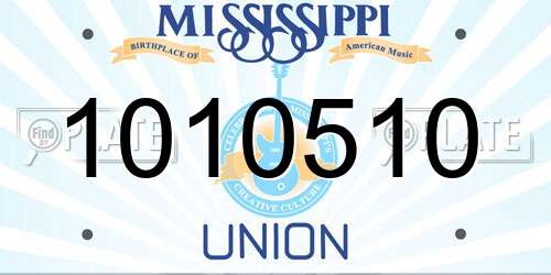 1010510 Mississippi License Plate