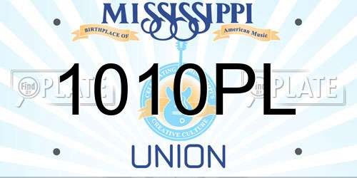 1010PL Mississippi License Plate
