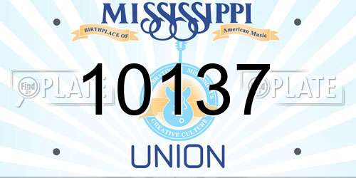 10137 Mississippi License Plate