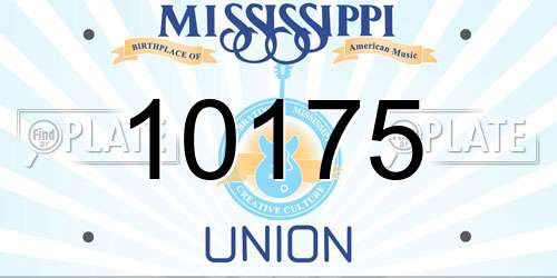10175 Mississippi License Plate