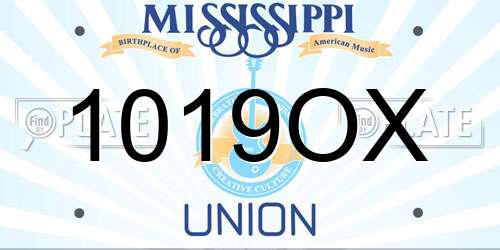 1019OX Mississippi License Plate