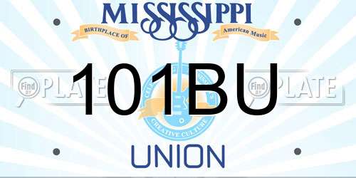 101BU Mississippi License Plate