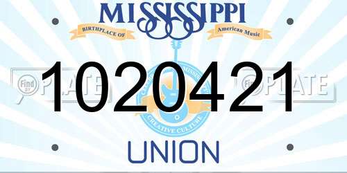 1020421 Mississippi License Plate