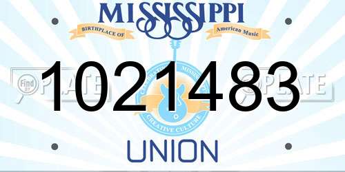 1021483 Mississippi License Plate