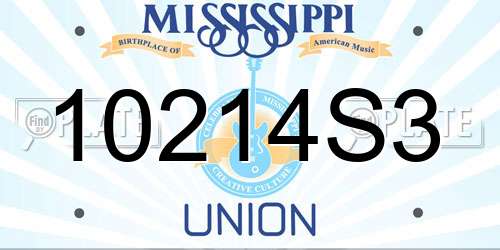 10214S3 Mississippi License Plate
