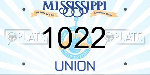 1022 Mississippi License Plate
