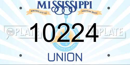10224 Mississippi License Plate