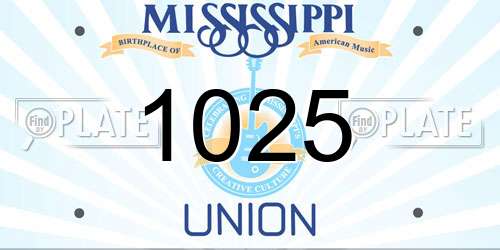 1025 Mississippi License Plate