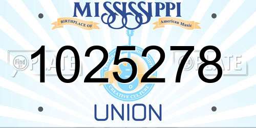 1025278 Mississippi License Plate