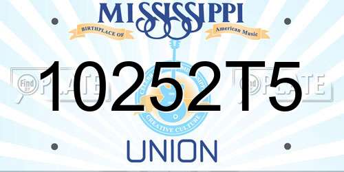 10252T5 Mississippi License Plate