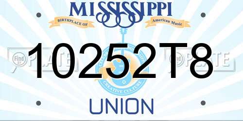 10252T8 Mississippi License Plate