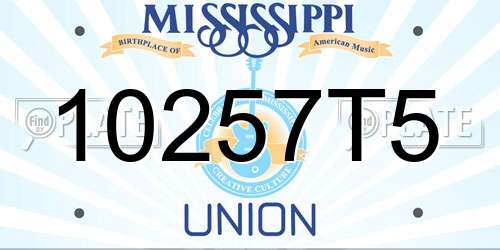 10257T5 Mississippi License Plate