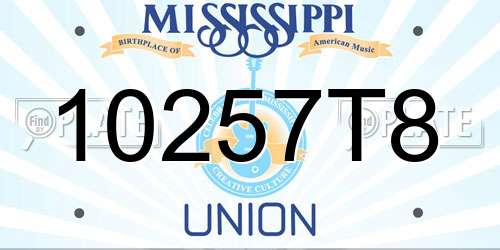 10257T8 Mississippi License Plate
