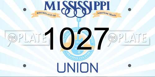1027 Mississippi License Plate