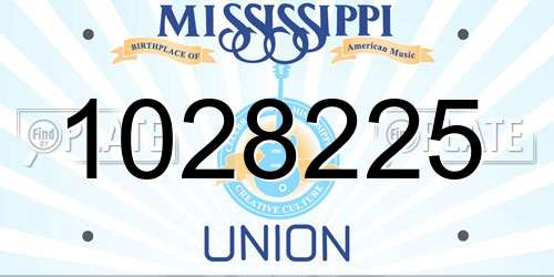 1028225 Mississippi License Plate