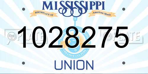 1028275 Mississippi License Plate
