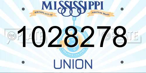 1028278 Mississippi License Plate