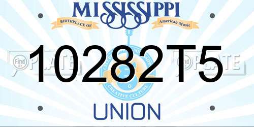 10282T5 Mississippi License Plate