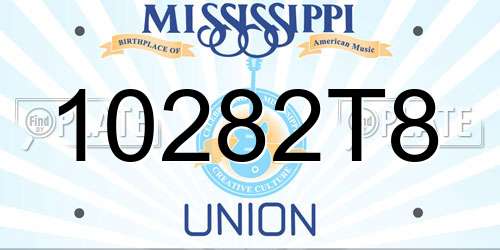 10282T8 Mississippi License Plate