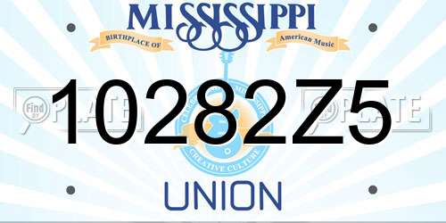 10282Z5 Mississippi License Plate