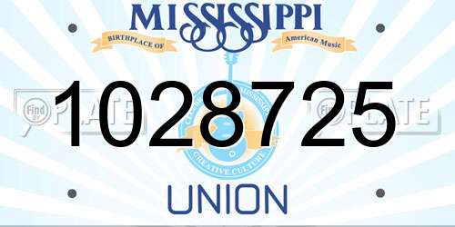 1028725 Mississippi License Plate