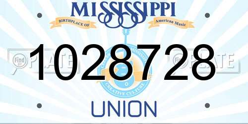 1028728 Mississippi License Plate