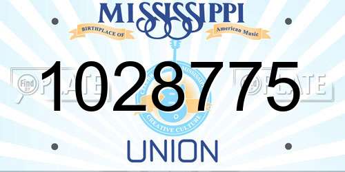 1028775 Mississippi License Plate