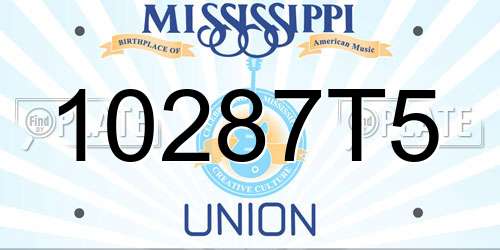 10287T5 Mississippi License Plate