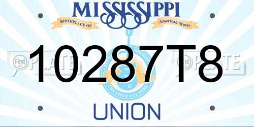 10287T8 Mississippi License Plate
