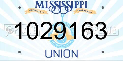 1029163 Mississippi License Plate