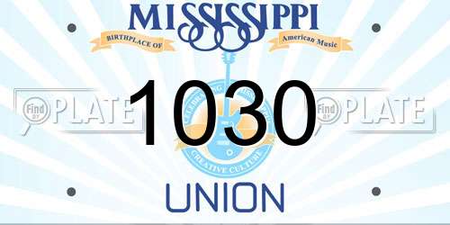 1030 Mississippi License Plate