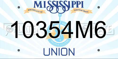 10354M6 Mississippi License Plate