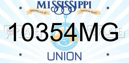10354MG Mississippi License Plate