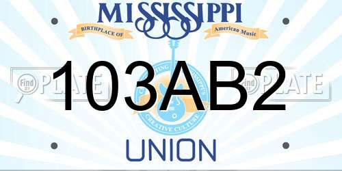 103AB2 Mississippi License Plate