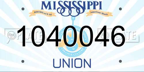 1040046 Mississippi License Plate