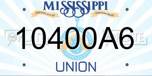 10400A6 Mississippi License Plate