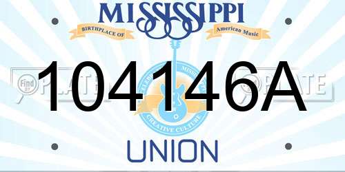 104146A Mississippi License Plate