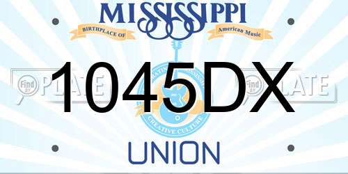 1045DX Mississippi License Plate