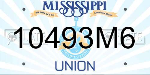 10493M6 Mississippi License Plate