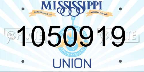 1050919 Mississippi License Plate