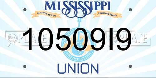 10509I9 Mississippi License Plate