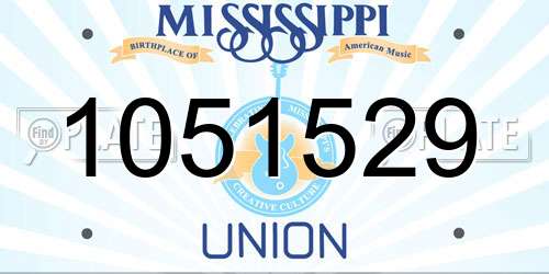 1051529 Mississippi License Plate