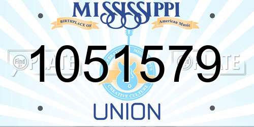 1051579 Mississippi License Plate